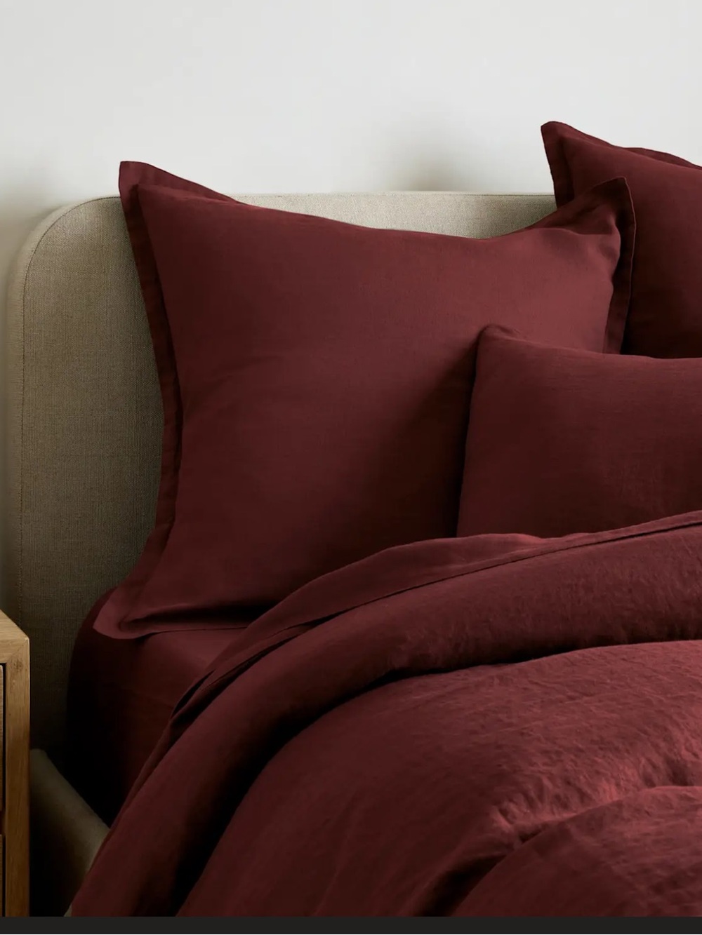 Quince European Linen Euro Sham - Burgundy - single sham